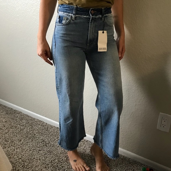 NWT Zara Wide Leg High Rise Denim - Picture 7 of 8